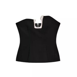 Zara Black Top with Chain Accent